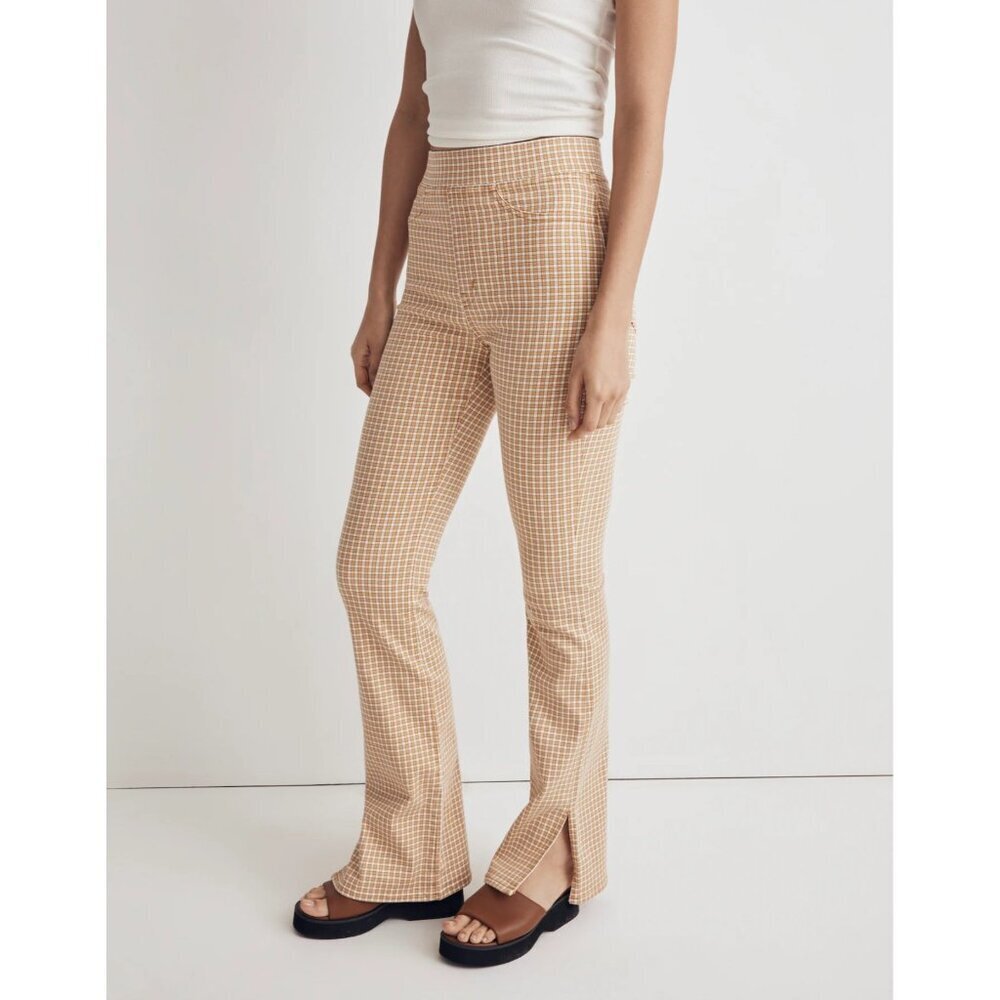 Madewell Womens Size 31 Pull-On Skinny Flare Jeans in Mini Check NJ215 $128